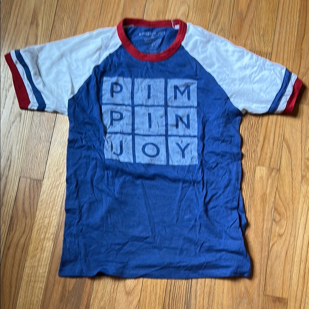 Pimpinjoy Patriotic Blue and White Graphic T-Shirt from the ShopForward